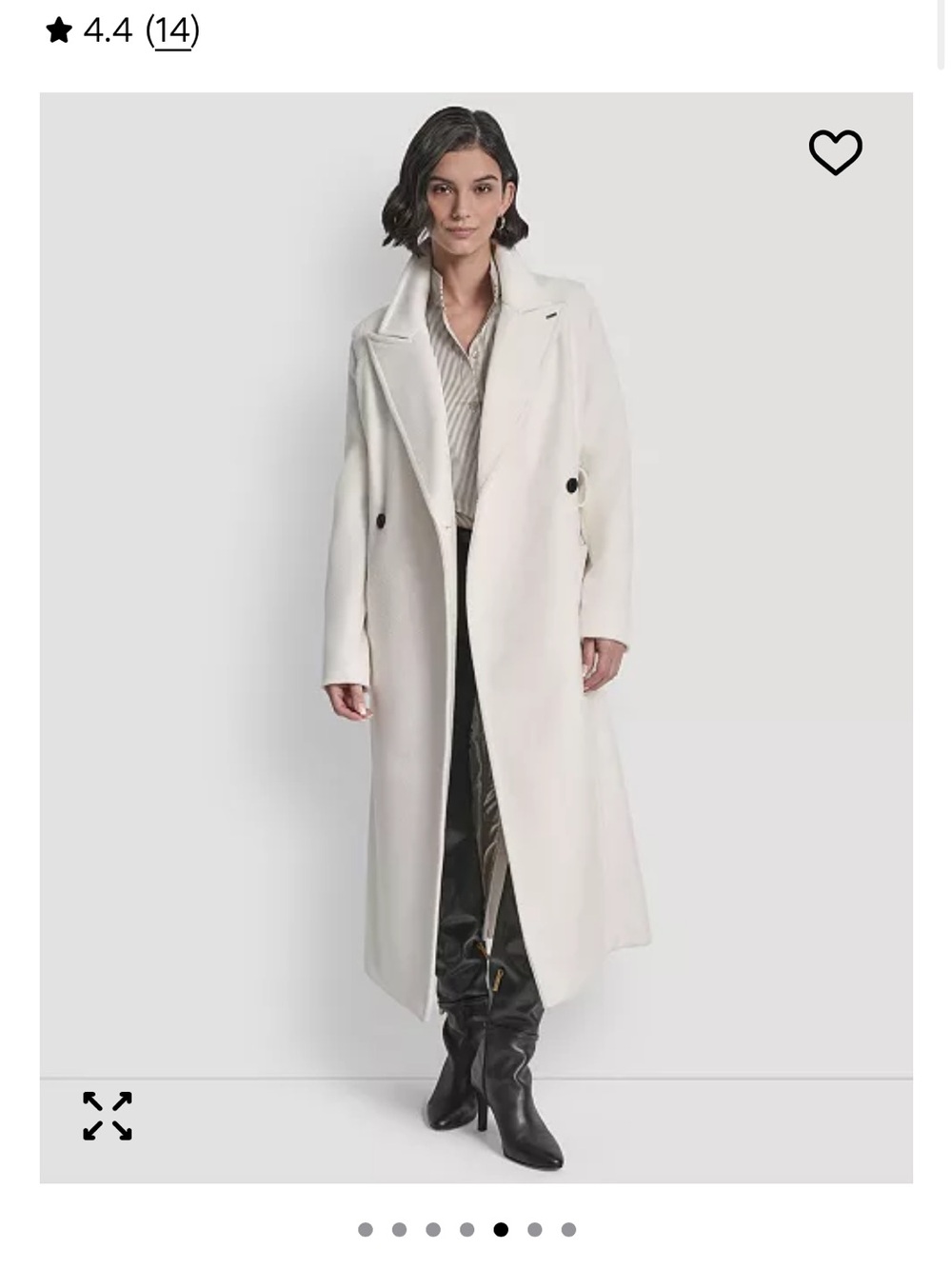 DKNY Long Cream Trench Coat